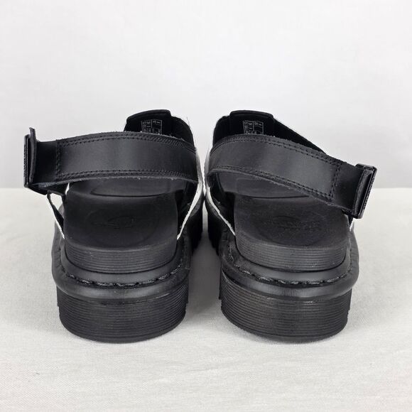 Dr Martens Size 8 Yelena Black White Leather Platform Chunky Strappy Sandals - Picture 6 of 11